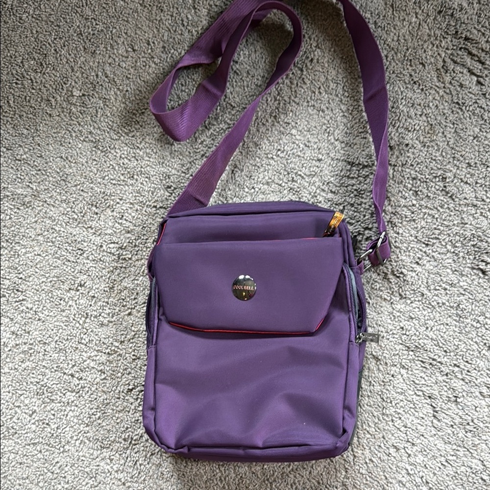 Sporty Purple Crossbody Bag with Adjustable Strap